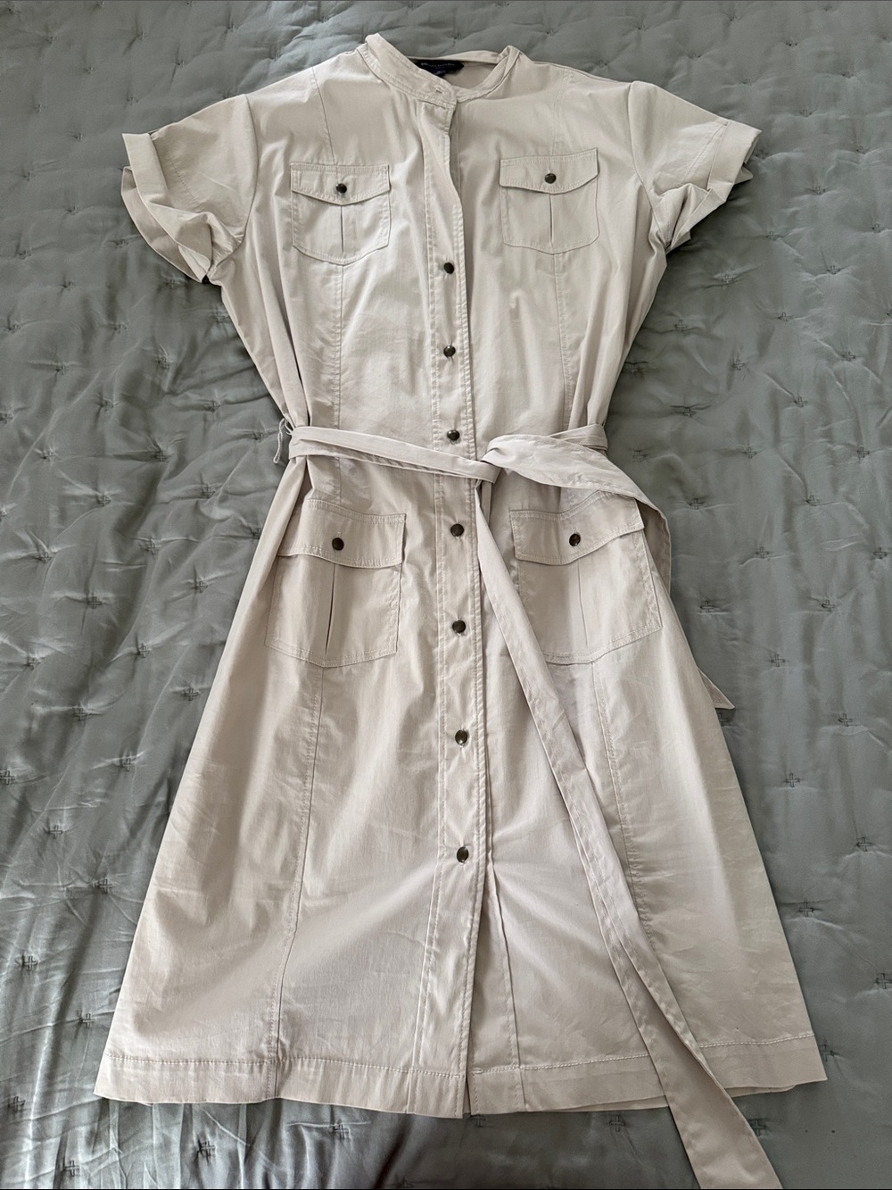 Banana Republic Light Beige Utility Midi Shirt Dress